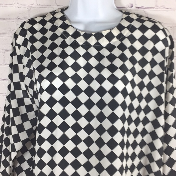 S.L.B. Black & White Large Checked Blouse Size L - Picture 2 of 8
